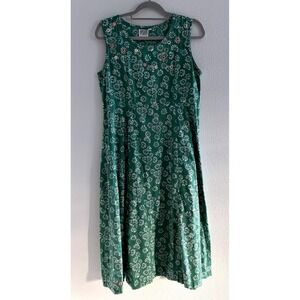 Marketplace Dignity Not Charity Dress Womens M Blue Embroidery Lagenlook Artsy